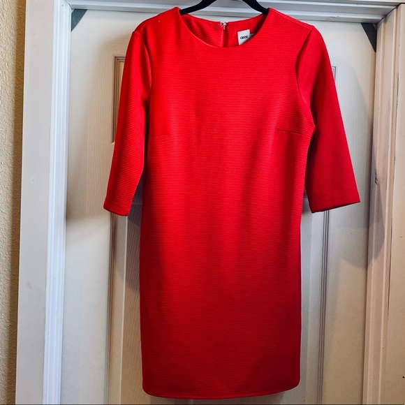ASOS Vibrant Red Ribbed Texture Mini Dress - Picture 1 of 5